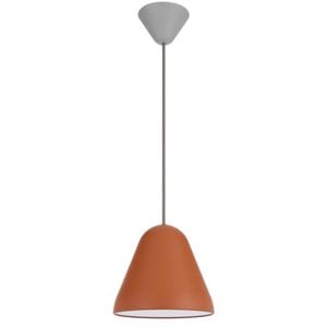 Telbix Hanami Modern Pendant Hanging Lamp Light Metal Plastic Orange Grey Satin