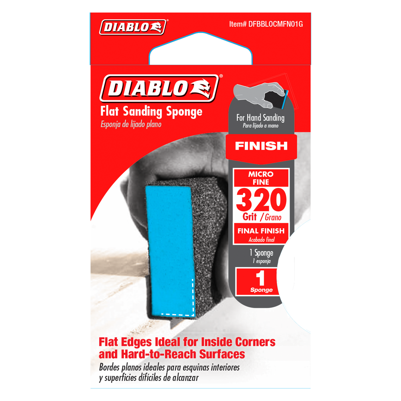 Diablo 320g Final Finish Flat Edge Sanding Sponge 1 Pack Bunnings New Zealand