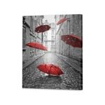 Red Umbrellas | 80 x 120cm Stretched Canvas Print