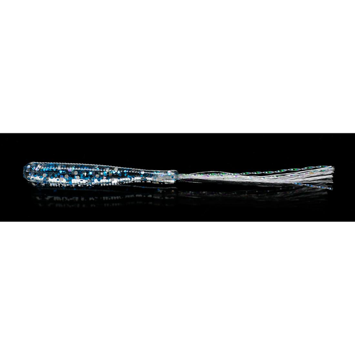 Fish Arrow Flasher Worm 1" SW Soft Plastic Ajing Fishing Lure 04 Clear Blue