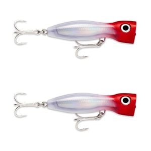 2x Rapala 13cm X Rap Magnum Xplode Topwater Heavy Duty Fish Lures - Red Head