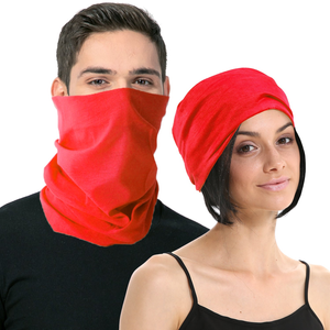 Seamless Tube Bandana Head Scarf Face Cover Mask Gaiter Ski Snow in Red - Red | One Size | Face Mask