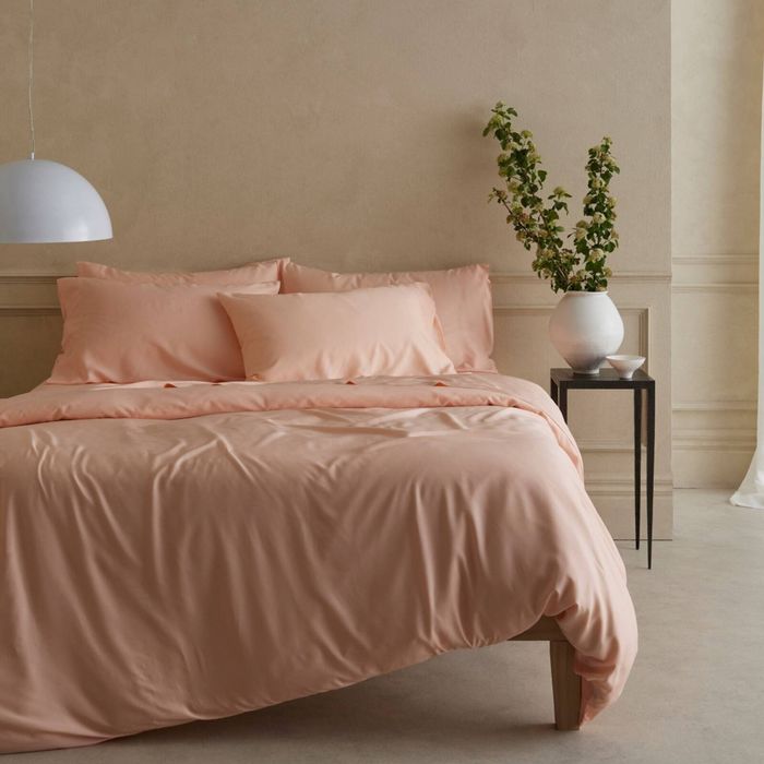 Bedding Co. Organic Bamboo Quilt Cover Set 350TC Soft Pink Queen