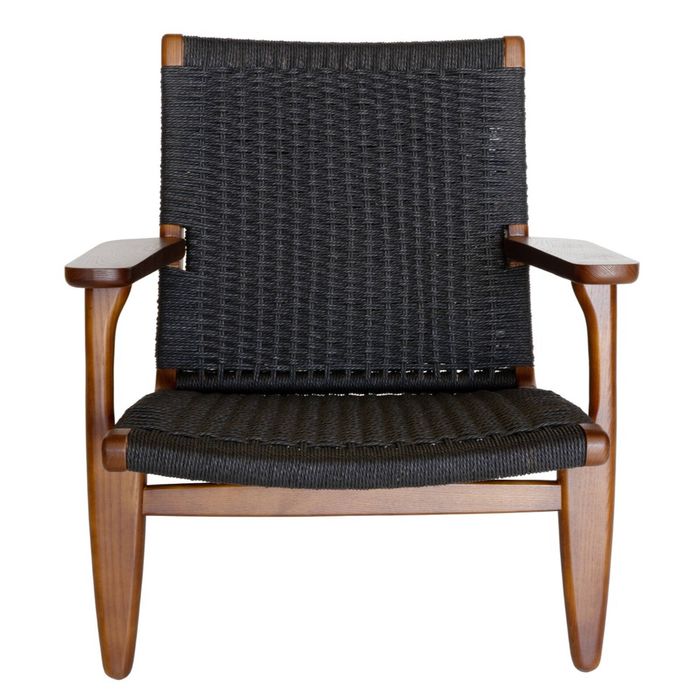 SK Designer Living | Replica Hans Wegner CH25 Easy Chair - Walnut & Black