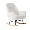 Oikiture Rocking Chair Nursing Armchair Sherpa Accent Chairs Upholstered White