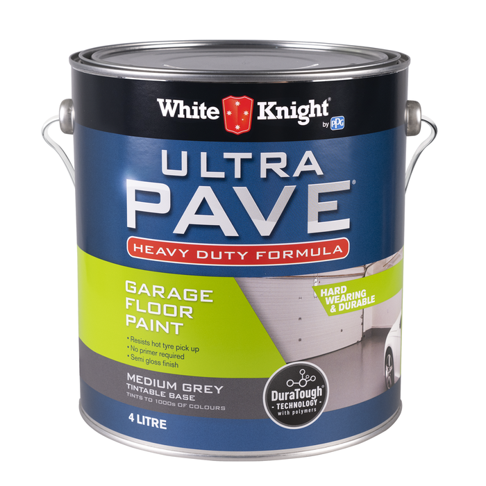 White Knight 4L Medium Grey Ultra Pave Heavy Duty Garage Floor Paint - 4L