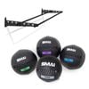 Smai Wall Balls - 31kg Set With Wall Rack - Black
