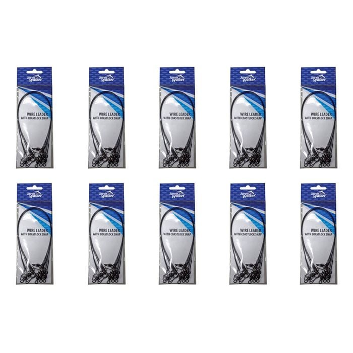 10x 6 Pack of Jarvis Walker 12 Inch/60lb Wire Fishing Leaders-Coastlock Snaps