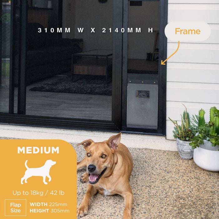 Hakuna Pets Medium Black Mesh Sliding Pet Door