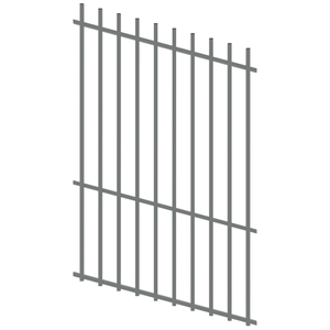 ProtectorAl 350 - 1200 x 1800mm Palladium Silver Raked Up to 15º Batten Pool Fence Panel