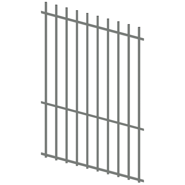 ProtectorAl 350 - 1200 x 1800mm Palladium Silver Raked Up to 15º Batten Pool Fence Panel