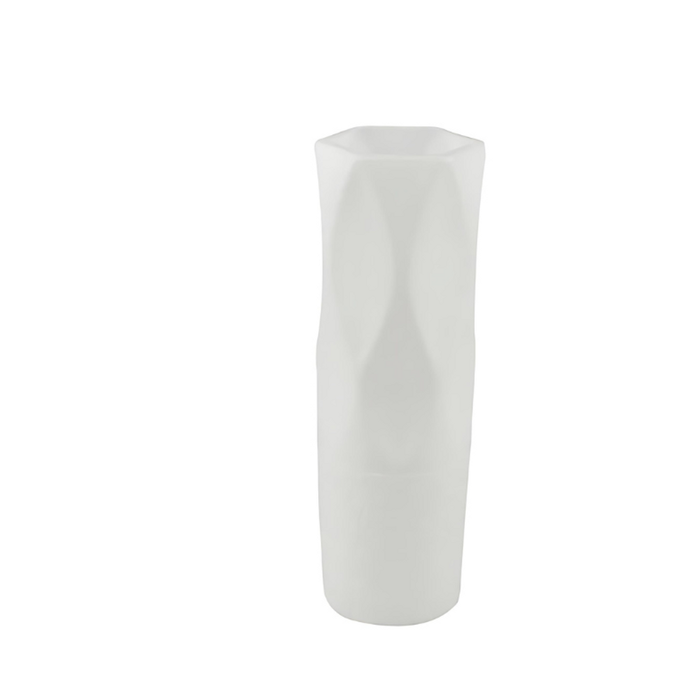ANYDECO Flower Vase White Small Nordic Rock Diamond Pattern Pot Living Room Decor