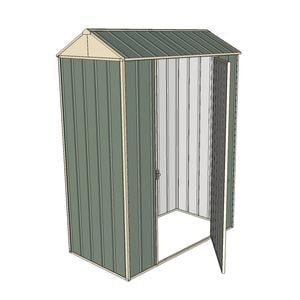 Build-a-Shed 0.8 x 1.5 x 2.1m Gable Single Hinged Side Door Shed - Green