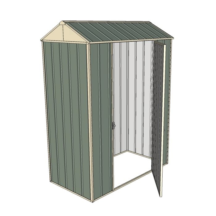 Build-a-Shed 0.8 x 1.5 x 2.1m Gable Single Hinged Side Door Shed - Green