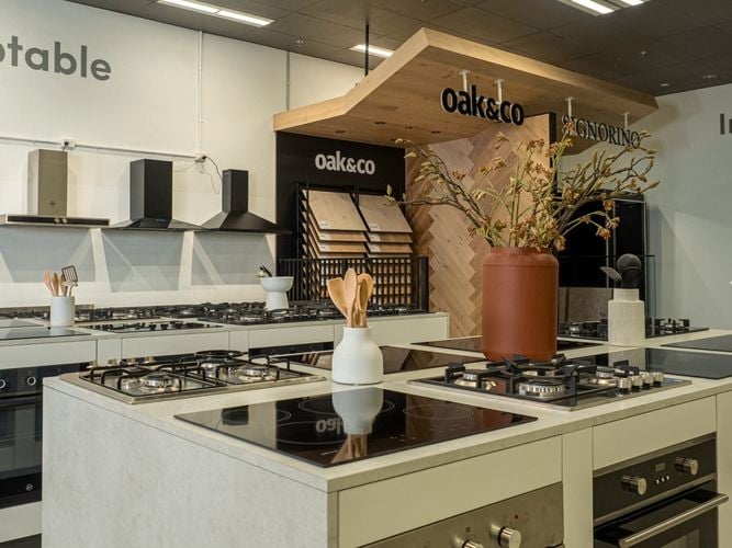 Indoor area -Kitchen - hot plates- assorted overhead exhaust fans - Medium
