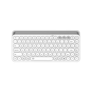 Rechargeable Wireless Dual Bluetooth Keyboard Tablet Holder - White
