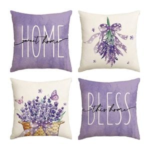 Catzon 4 Pcs Linen Throw Pillow Covers Autumn for Home