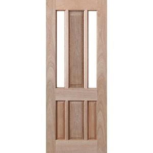 Woodcraft 2040 x 820 x 40mm Entrance Door Modern French Clear Safety Glass F35