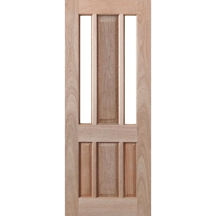 Woodcraft 2040 x 820 x 40mm Entrance Door Modern French Clear Safety Glass F35