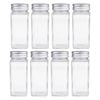 8PK Appetito Square Glass Spice Jar w/Metal Lid 115ml