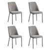 Oikiture Set of 4 Dining Chairs Chenille Fabric Grey