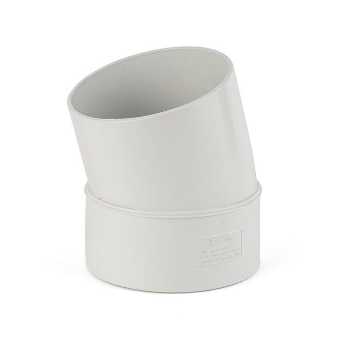 Holman 100mm 15° Male And Female PVC DWV Plain Bend