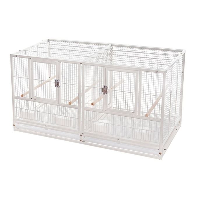 YES4PETS White Stackable Breeding Bird Budgies Aviary Cage