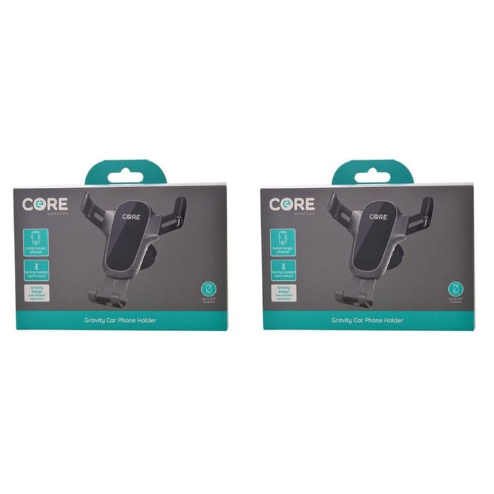 2PK Core Gravity Car Vent Phone Holder Universal - Black