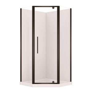 Stein 1000 x 2000mm Black Georgia Neo Angle Shower - Door Set