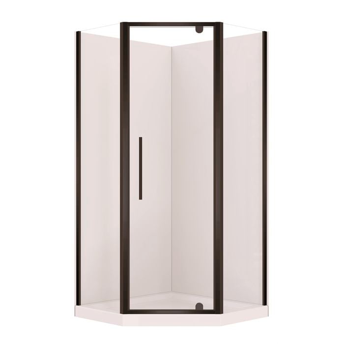 Stein 1000 x 2000mm Black Georgia Neo Angle Shower - Door Set