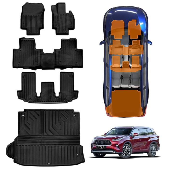 3D Floor Mats Boot Liner for Toyota Kluger 2021-Onwards All Weather Heavy Duty Cargo Trunk Luggage