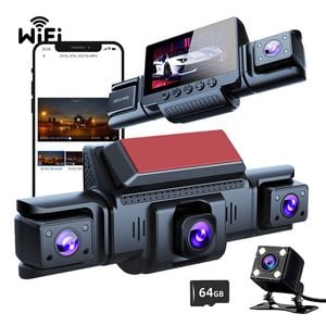 4 Channel 5G WiFi Dashcam FHD 1080P 170° Wide Angle Motion Detection with 64GB Card