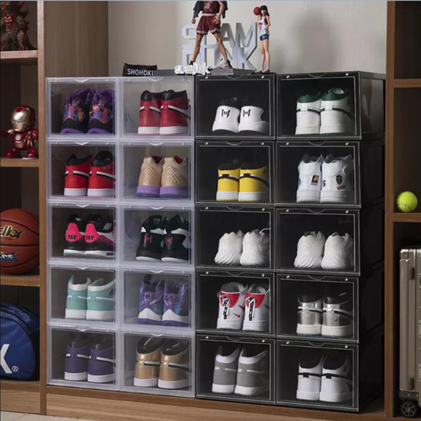 SOGA 6 Tier Transparent Portable Shoe Organiser with Magnetic Door Bunnings Australia