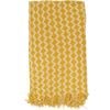 LVD Shell Stone Woven Decorative Zig-Zag Throw Blanket 160x140cm Yellow