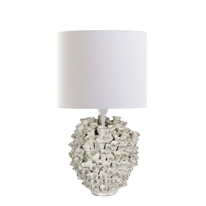 Belle Londolozi Ceramic Table Lamp w/ Linen Shade 34cm - Cream
