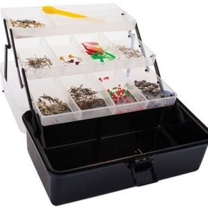 Jarvis Walker 3 Tray Fishing Tackle Box With 500 Pieces Of Tackle - Tackle Kit