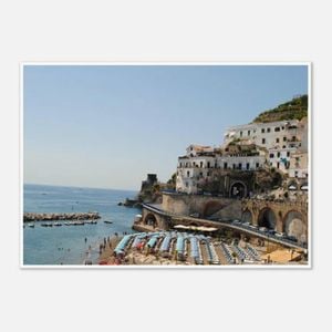 Galrie Stunning Amalfi Coast Umbrellas - Fine Art Photography for Home Decor, Poster Only, 50 x 70cm (20 x 28inch)