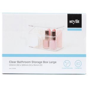 Stylit Large Clear Bathroom Storage Box