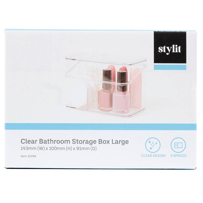 Stylit Clear Bathroom Storage Box-Large