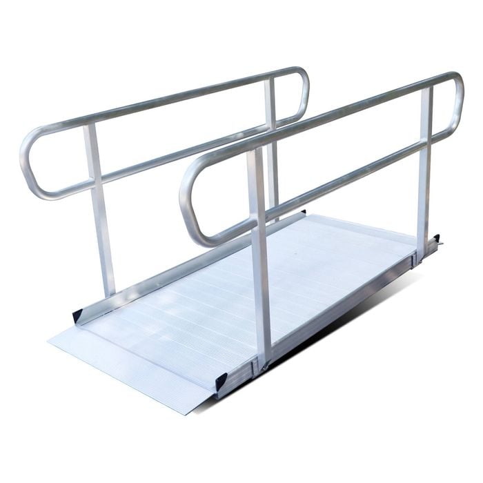 Kartrite 6ft Aluminium Wheelchair Ramp With Handrails 386kg Capacity 72cm Width